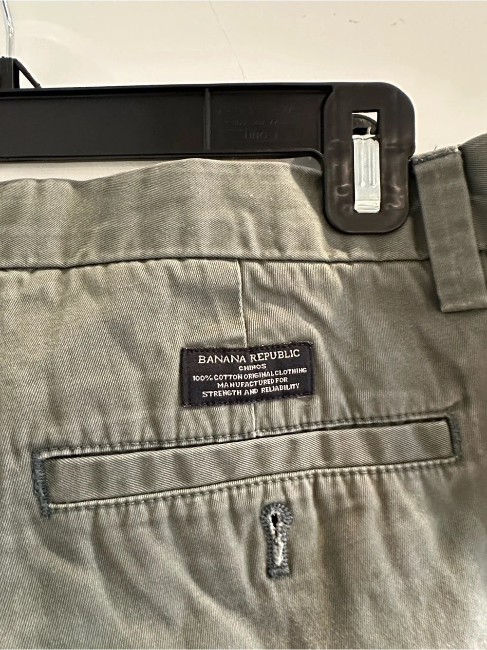 Banana Republic Men's Olive Green Casual Cotton Chino Pants